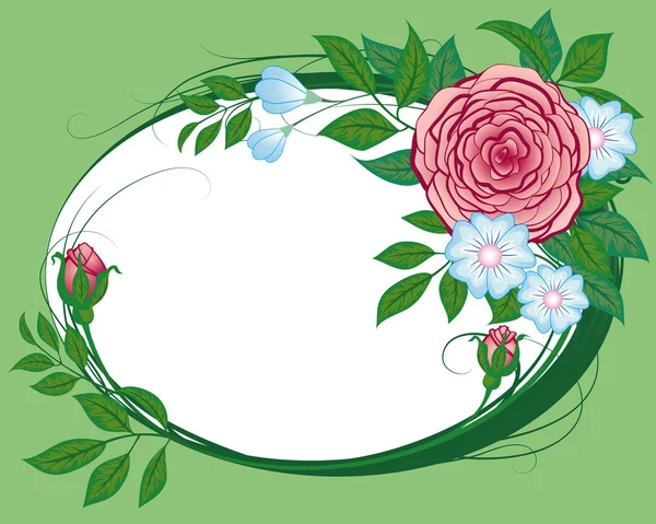 抽象菊和玫瑰，小插图 — 图库矢量图片