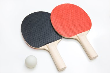 ping pong raket ve top