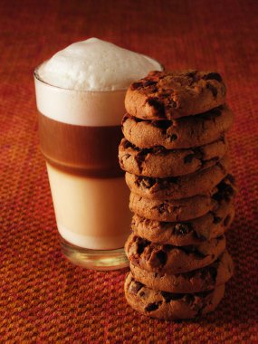 Latte Macchiato with cookies clipart