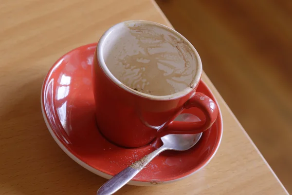 Drunk cup of cappuccino — Stock Photo, Image