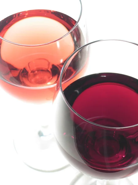 Röda och rosa vin — Stockfoto