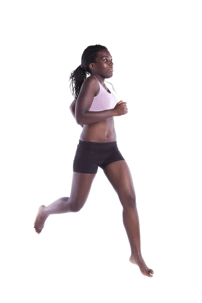 Africano mulher correndo — Fotografia de Stock