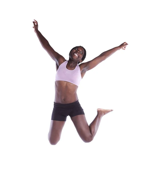 stock image Athlete african woman jumping