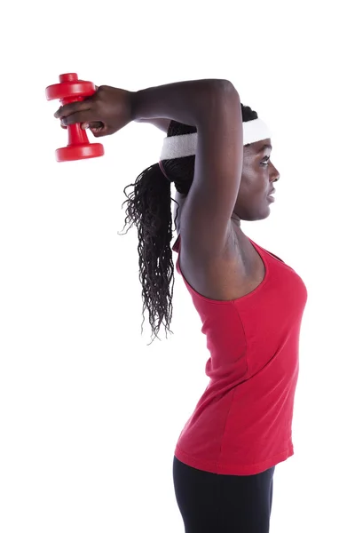 Zengin Afrikalı kadın egzersiz — Stok fotoğraf