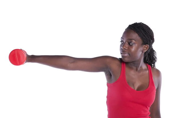 Wealthy african woman exercising — Stock Photo, Image