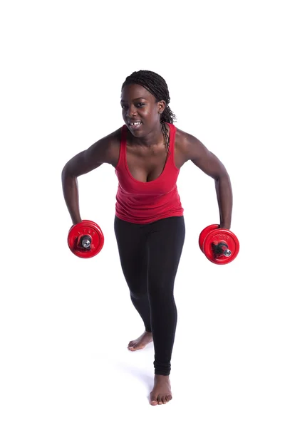 Mujer africana adinerada haciendo ejercicio — Foto de Stock