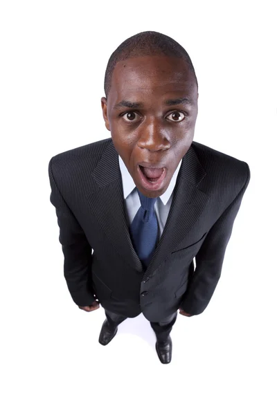Panic from an african businessman — Stock Photo, Image