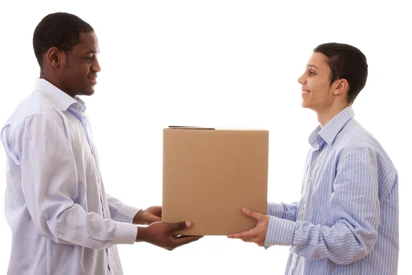 Interracial package — Stock Photo, Image