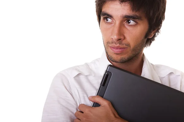Man met een laptop — Stockfoto
