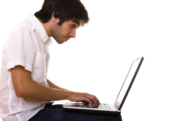 Homens trabalhando com o laptop — Fotografia de Stock
