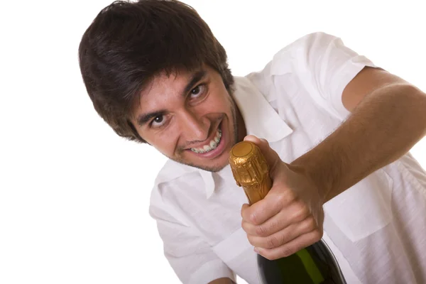 Champagne durante Vigilia di anno nuovo — Foto Stock