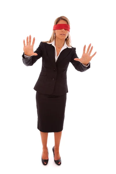 Blindfold businesswoman — Stock Photo, Image