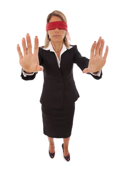 Blindfold businesswoman — Stock Photo, Image