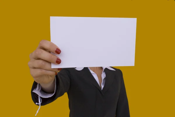 Podnikatelka drží kartu 2 — Stock fotografie