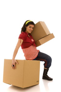 Packages for house moving clipart