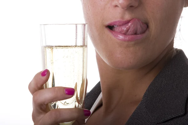 Dinking champagne — Stock Photo, Image
