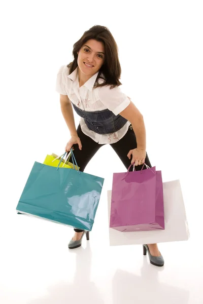 Felicità donna dopo lo shopping — Foto Stock