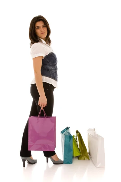 Woman happyness after shopping — Stock Photo, Image