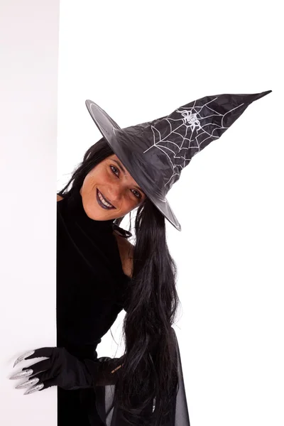Halloween sorcière message publicitaire — Photo