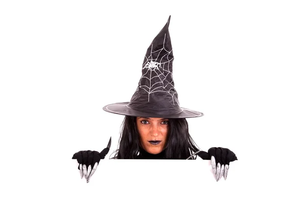 Halloween sorcière message publicitaire — Photo