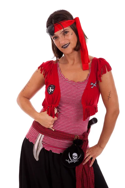 Pirata szczęśliwy dziewczyna — Zdjęcie stockowe