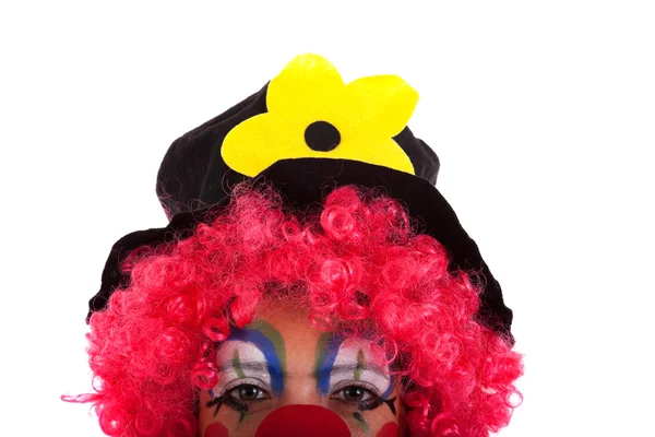 Половина обличчя зі смішного клоуна — стокове фото