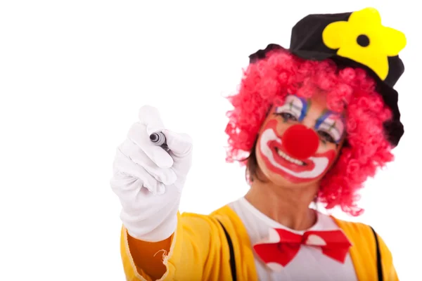 Смешное сообщение клоуна — стоковое фото