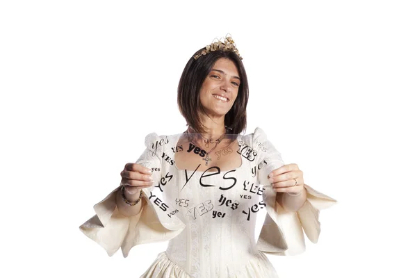 Bride saying YES to marriage — Stock Photo, Image