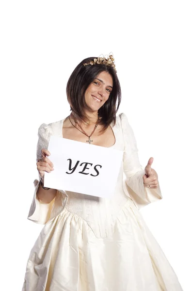 Bride saying YES to marriage — Stock Photo, Image