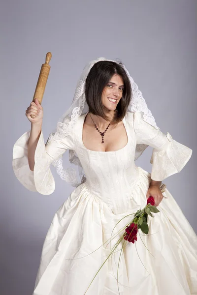 Безумная красивая невеста — стоковое фото