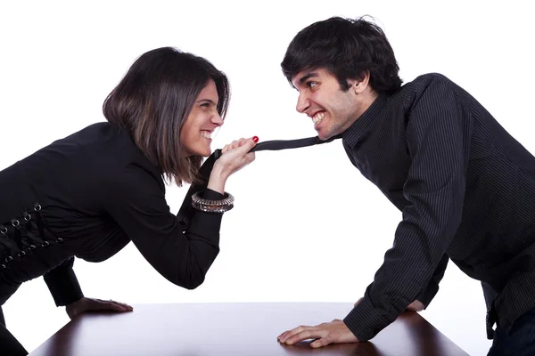 Donna che litiga con un uomo — Foto Stock