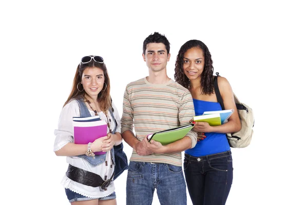 Tre studenti adolescenti — Foto Stock