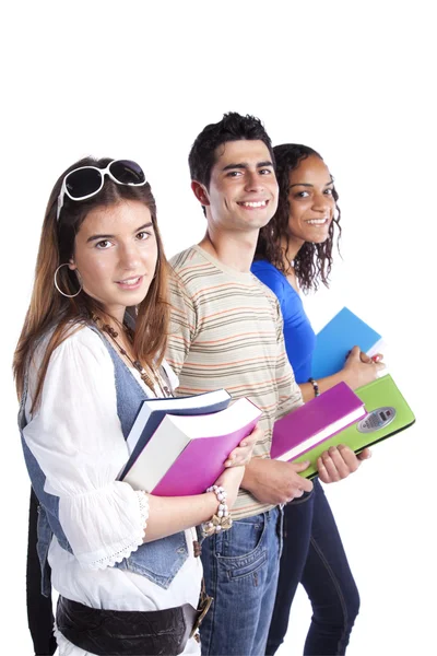 Tre studenti adolescenti — Foto Stock