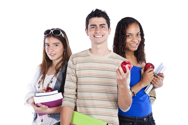 Three teenage studens — Stock Photo, Image