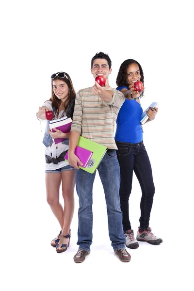 Три студента-подростка — стоковое фото