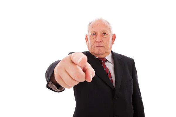 Senior businessman pointing — Stock Photo, Image