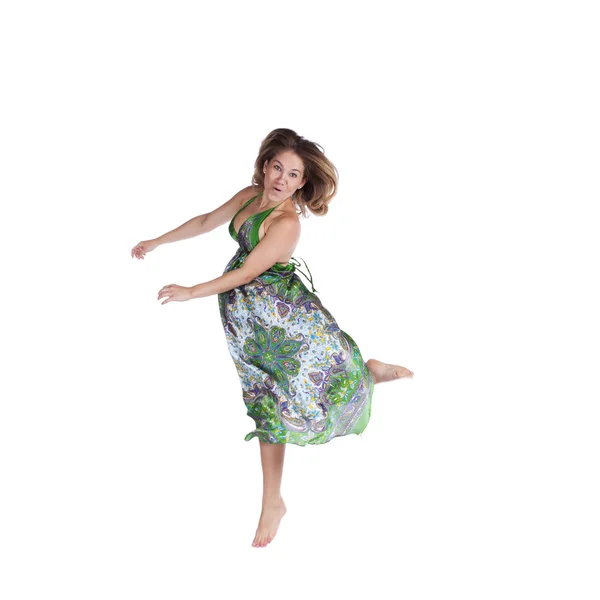 Ευτυχισμένη γυναίκα χορεύει — Φωτογραφία Αρχείου