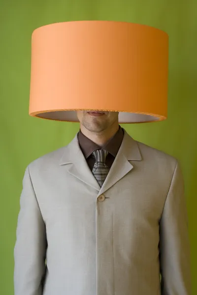 Zakenman lamp hoofd — Stockfoto