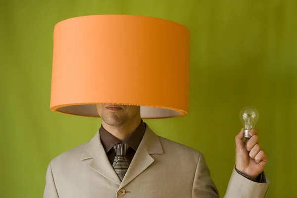 Бізнесмен лампа голова — стокове фото