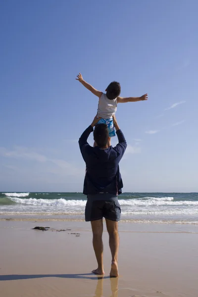 Father and son at the beach — Stock Photo, Image
