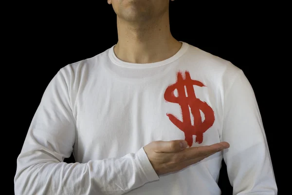 stock image Holding the dollar