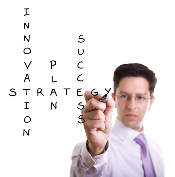 Podnikatel řešení strategického plánu — Stock fotografie
