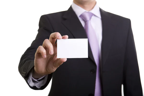 Empresário mostrando é cartão — Fotografia de Stock