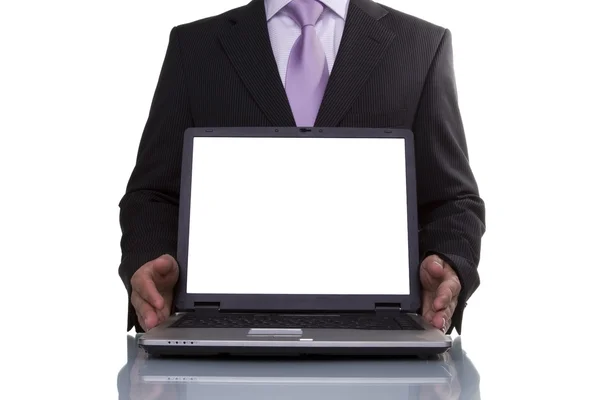 Businessman showing data — Stock Photo, Image