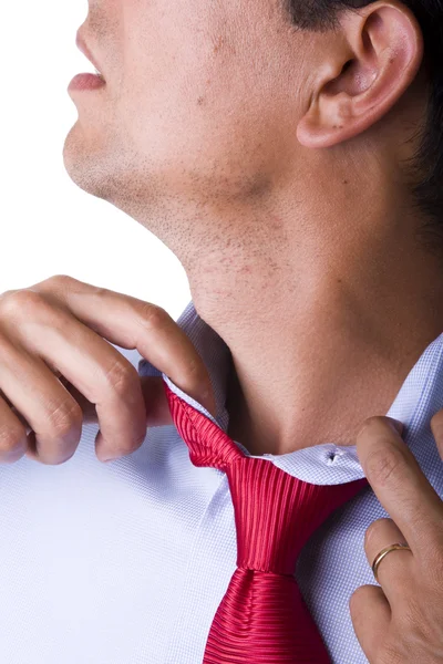 Regolazione della cravatta — Foto Stock