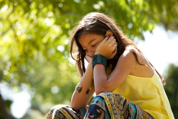 Depressão infantil jovem — Fotografia de Stock