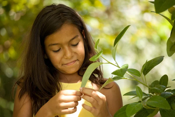 Niño pequeño disfrutando de la naturaleza — Foto de Stock