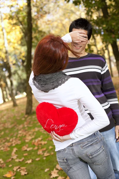 Young couple celebrating Valentine Day — Stock Photo, Image