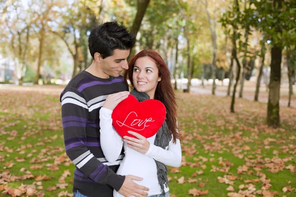 Love and affection between a young couple — Stock Photo, Image