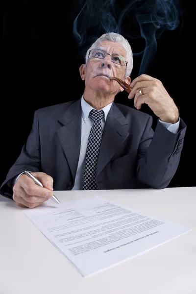 Senior businessman at the office — Stock Photo, Image